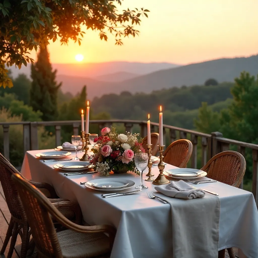 Sunset Terrace Dining Among Rolling Hills