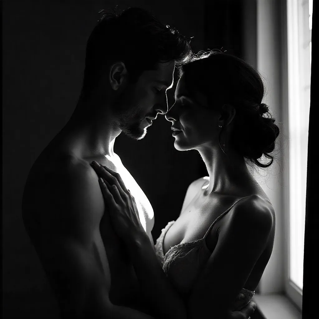 Emotional Noir: An Intimate Black and White Portrait