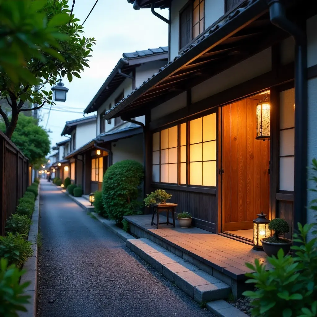 Warm Inviting Tokyo Traditional House Entrance