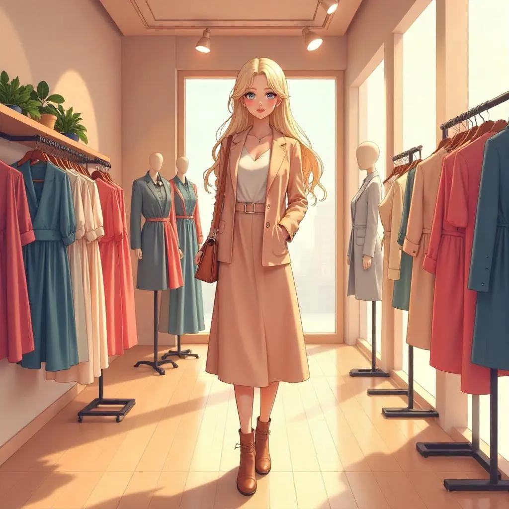 Anime Style Boutique Beauty in Soft Pastel Lighting