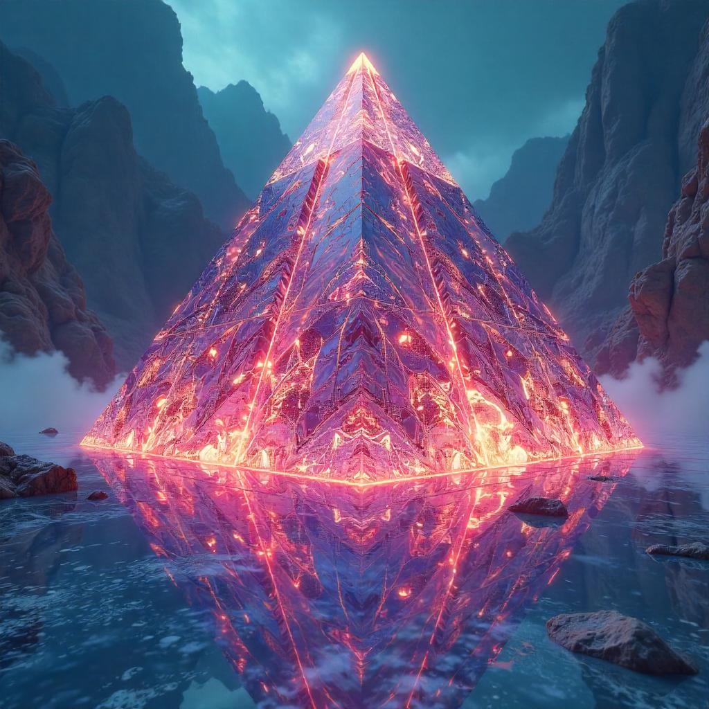 Pyramid in the Mirror Dimension: Neon Digital Mirage