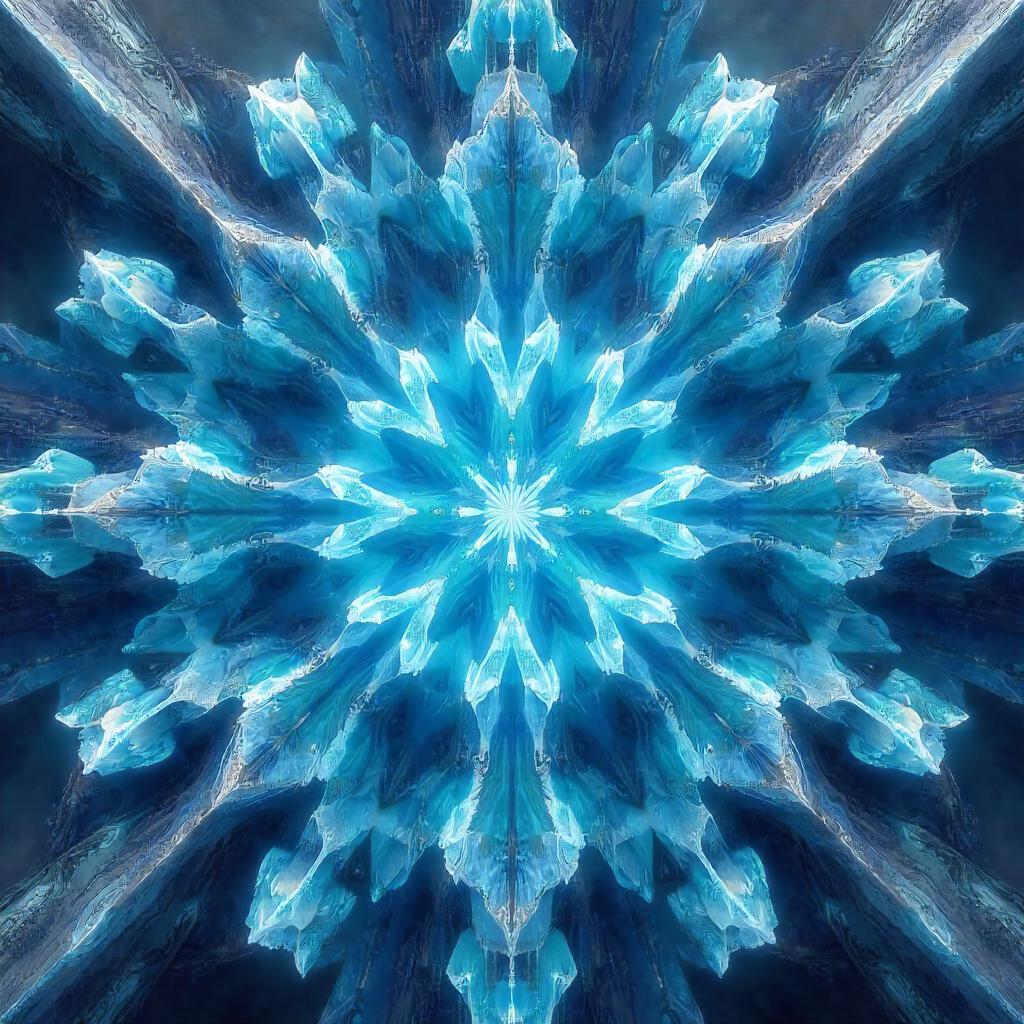 Kaleidoscopic Glacier: Digital Ice Mandala