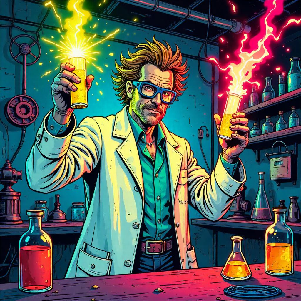 Mad Scientist in a Halftone Lab