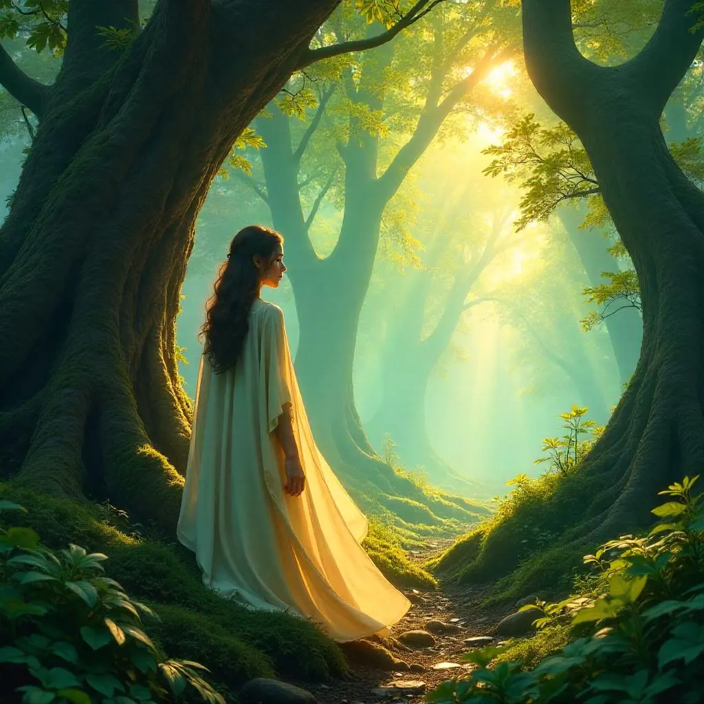 Forest Concept Art: Ethereal Woman in the Woods