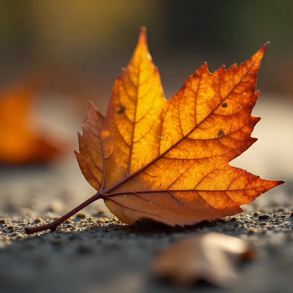Macro close-up: Dried autumn leaves with earthy textures