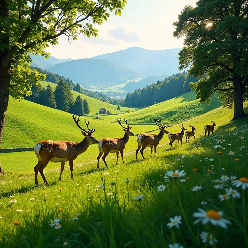 Serene Fallow Deer in Slovenian Meadow