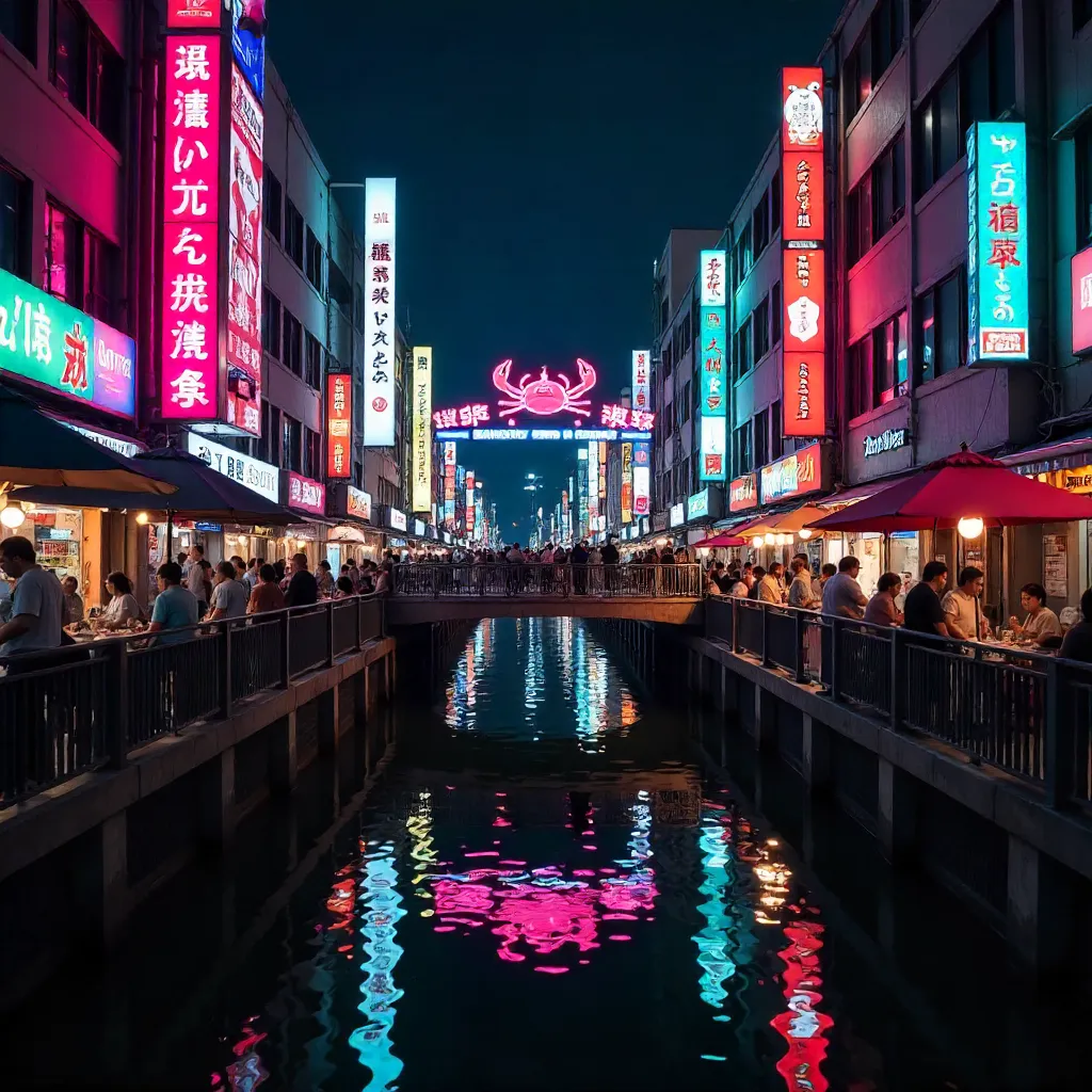 Neon Reflections Over Dotonbori at Night
