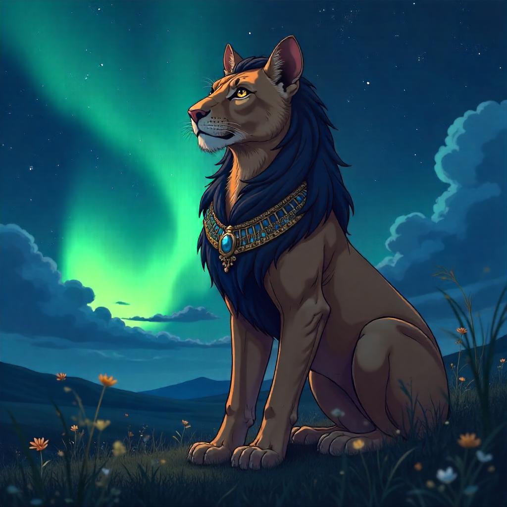 Sphinx of the Aurora Fields (Anime Style)