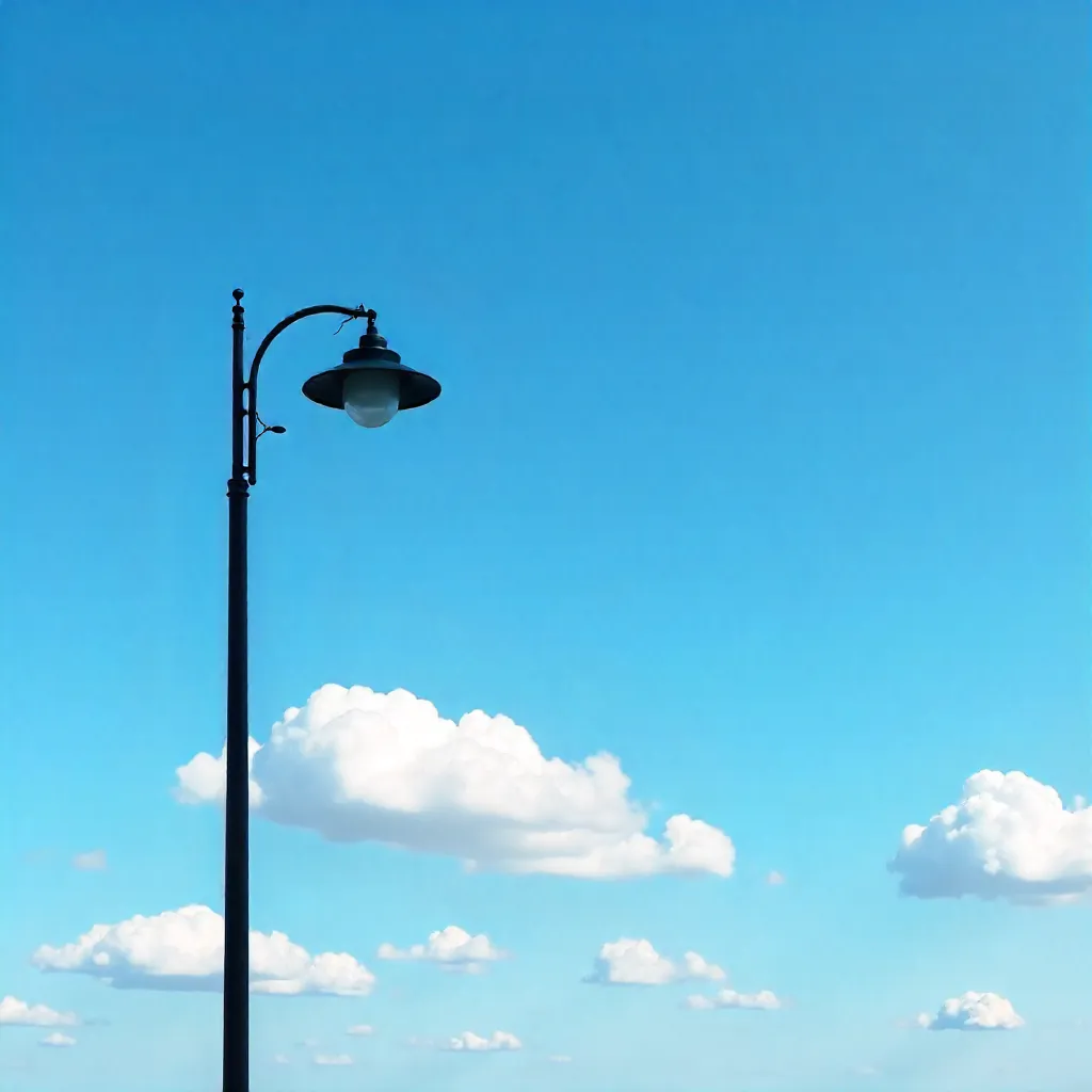 Minimalist Street Lamp Under Bright Sky