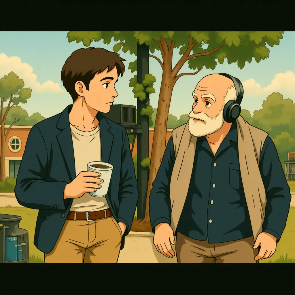 Clint Eastwood and Nicholas Hoult in Juror #2 (2024) - Anime style
