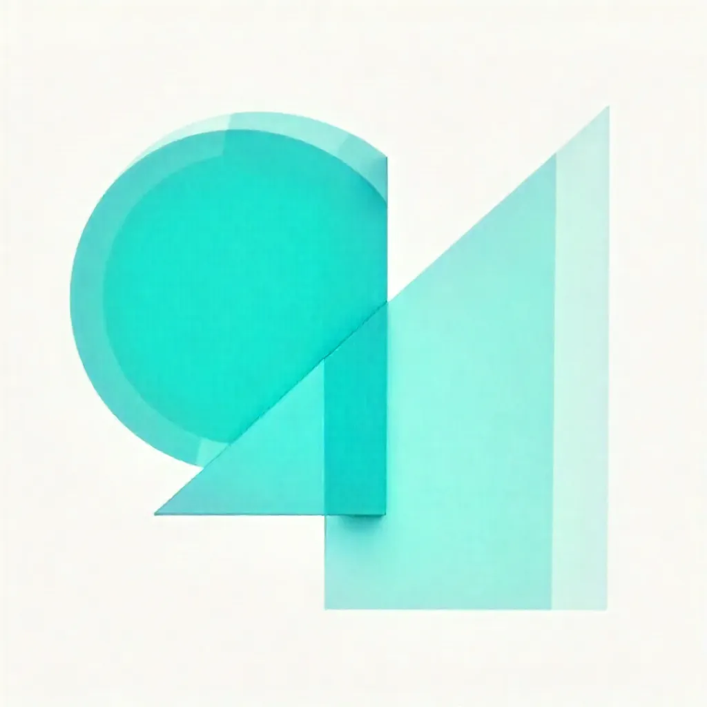 Vibrant Turquoise Geometric Minimalist Abstraction
