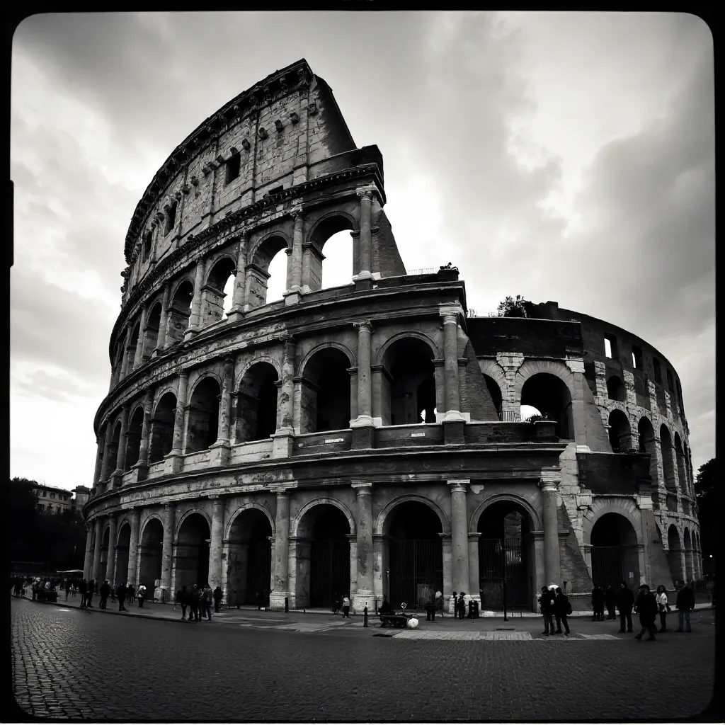 Timeless Black-and-White Colosseum View