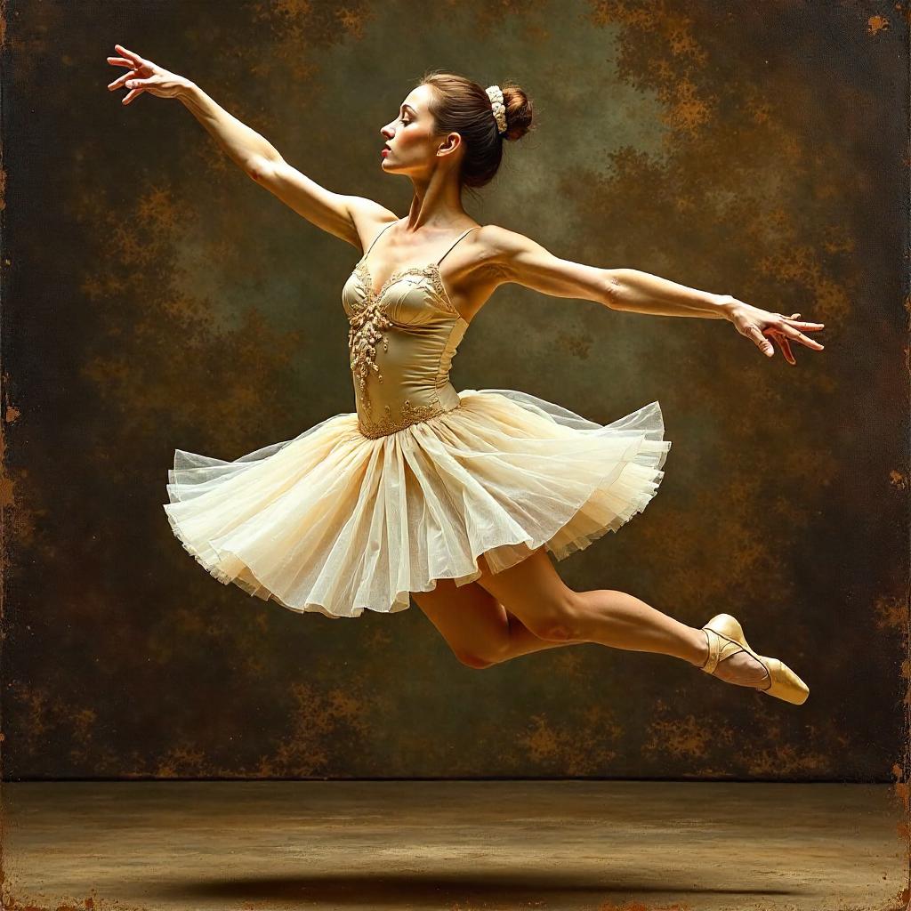 Oil-Painted Dancer in a Photographic Moment