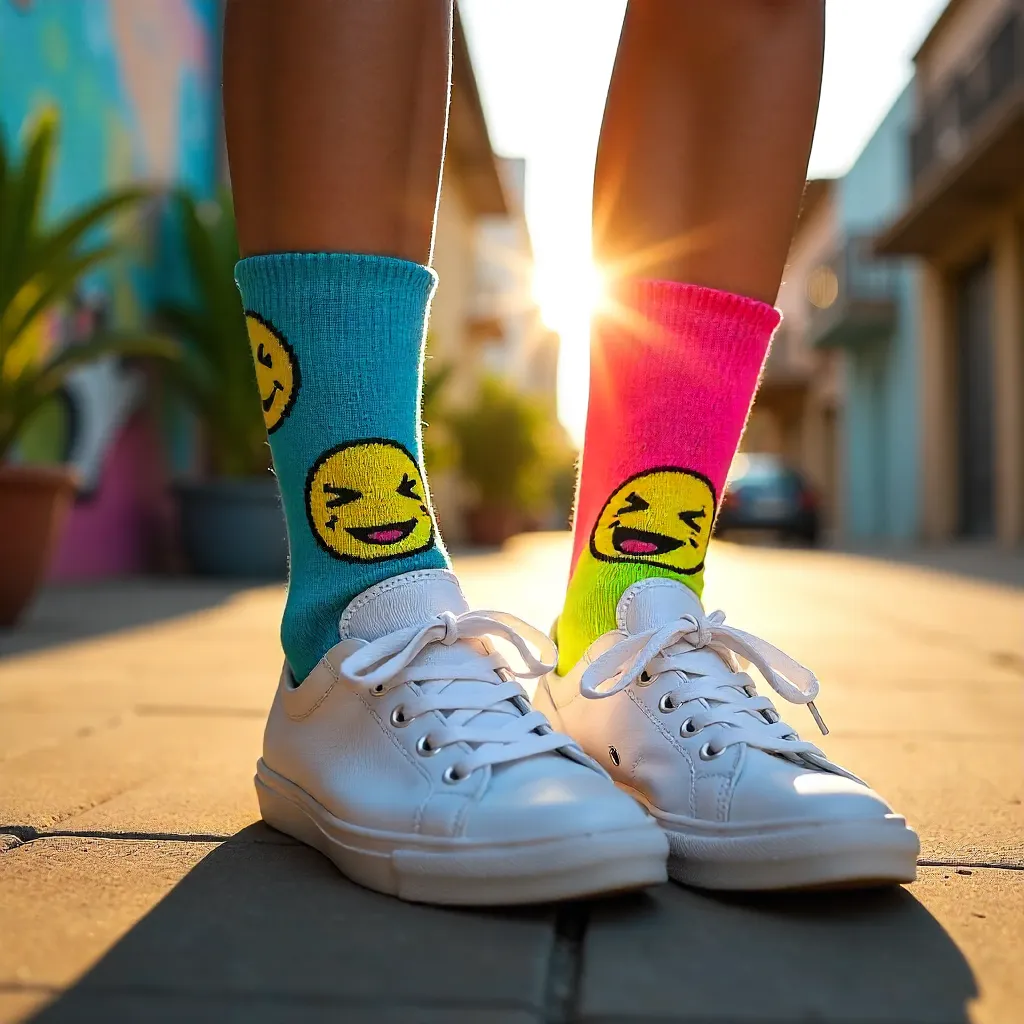 Cartoon-Faced Socks with Sneakers in Sete Lagoas