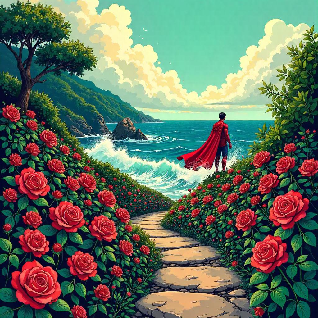 Ocean in a Rose Garden: Comic Book Splash