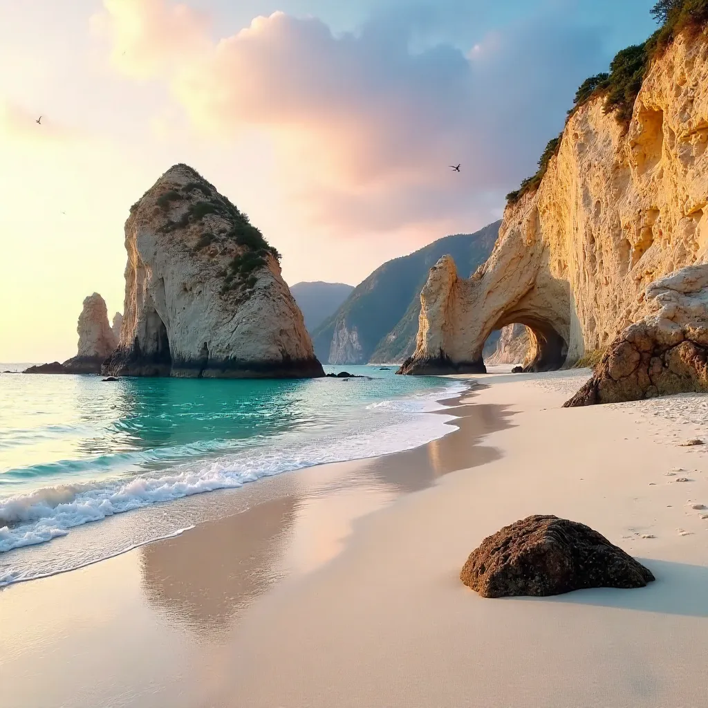 Whispering Tide: Captivating Beach Rock Formations
