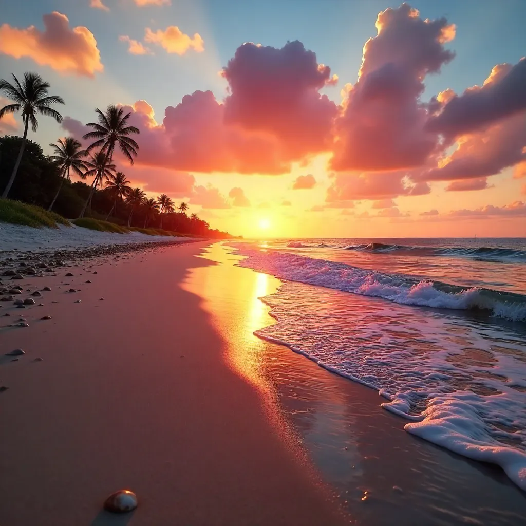 Ormond Beach Sunset: Peaceful Waves at Dusk