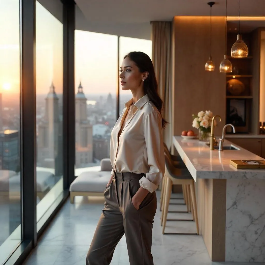Photoreal Latina in a Luxe Penthouse