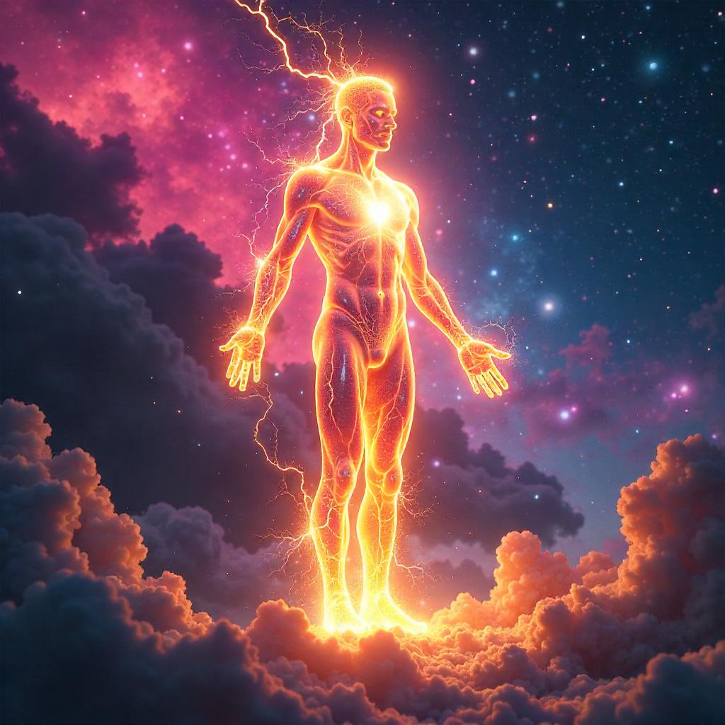 Photorealistic Energy Being in a Nebula