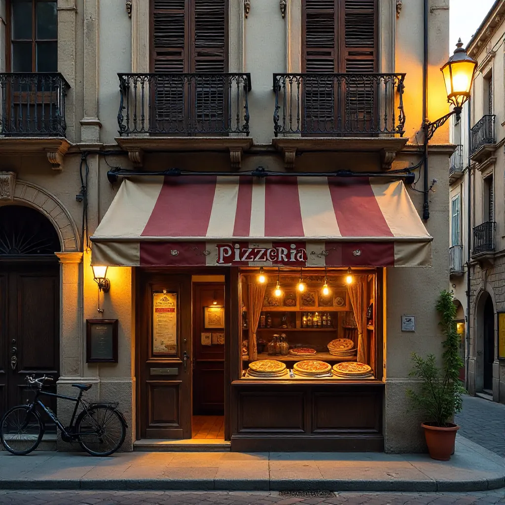 Authentic Gothic Quarter Pizzeria Facade, Barcelona