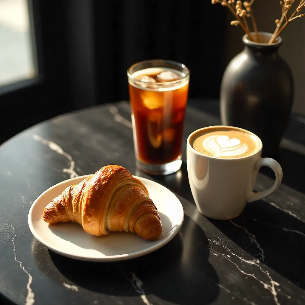 Morning Pastry Trio on a Sleek Table