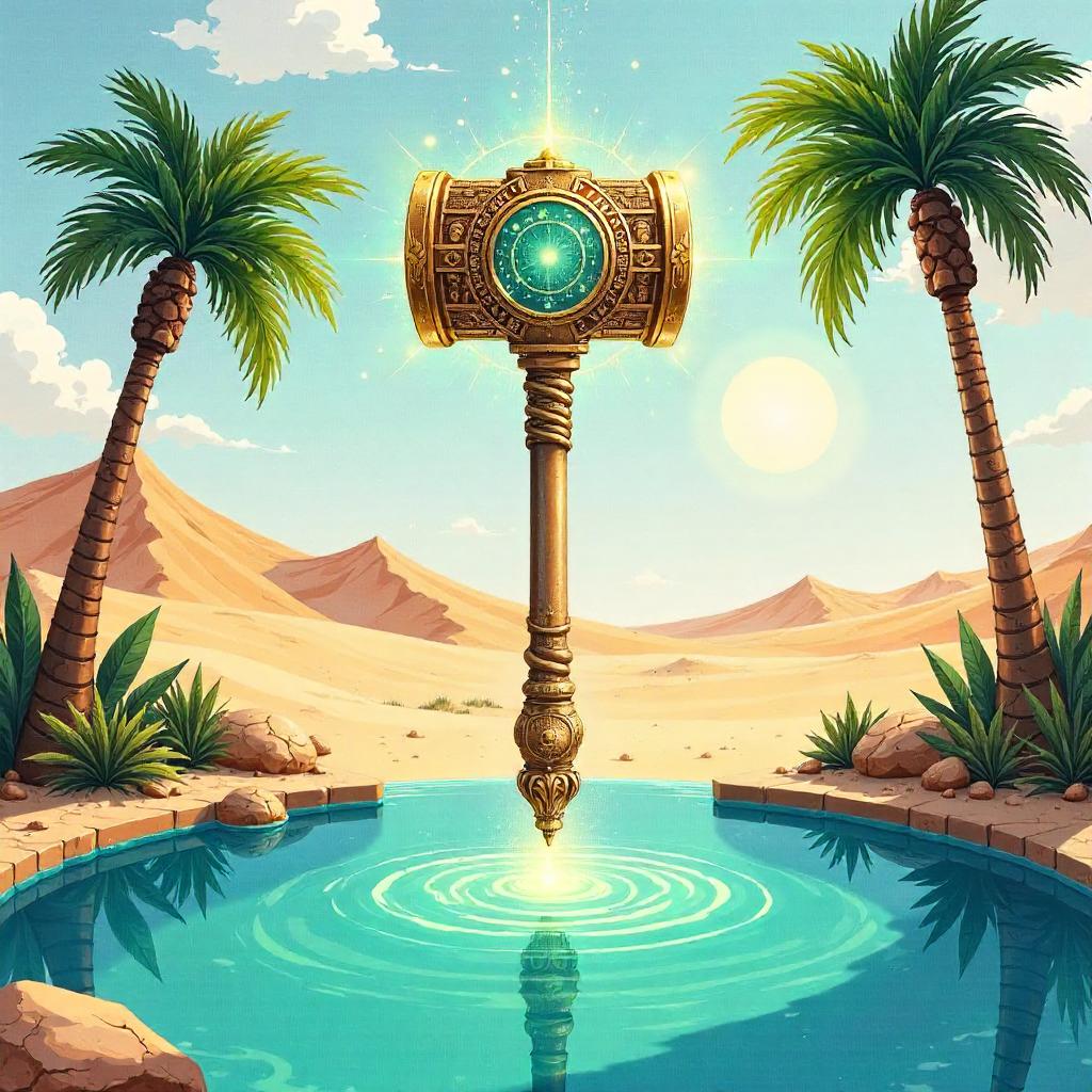 Divine Hammer in a Watercolor Oasis