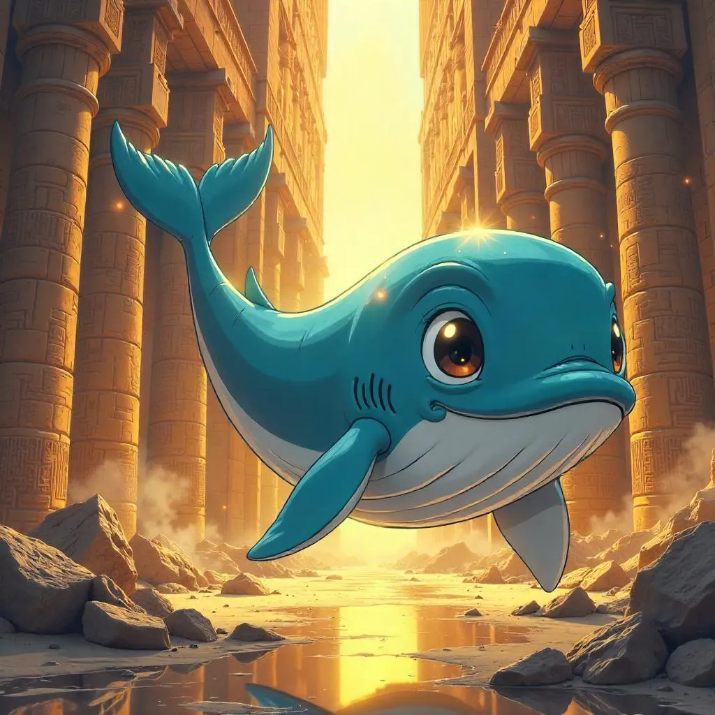 Whale in an Ancient Pyramid - Anime Style