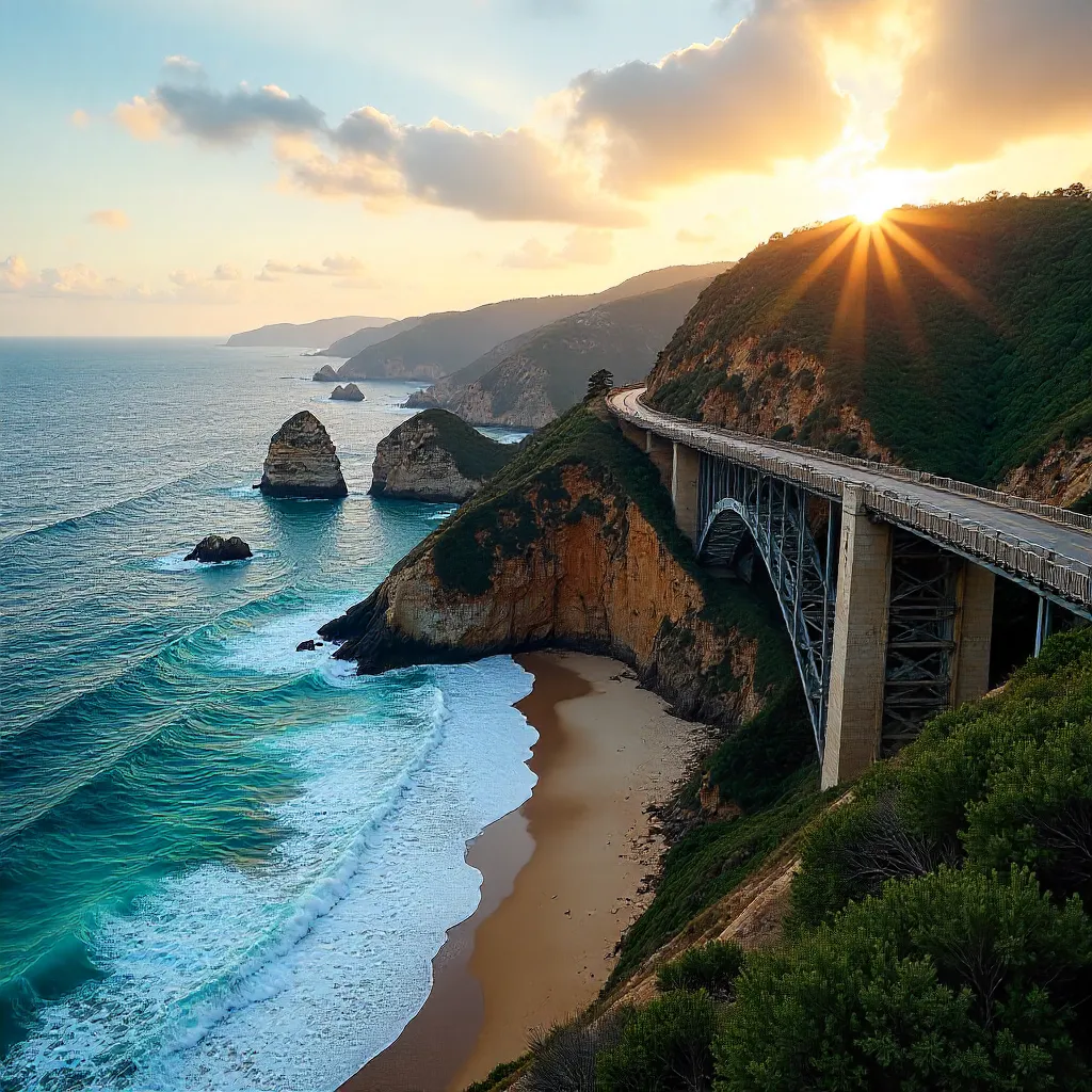 Stunning Sea Cliff Bridge Winding Along NSW Coast