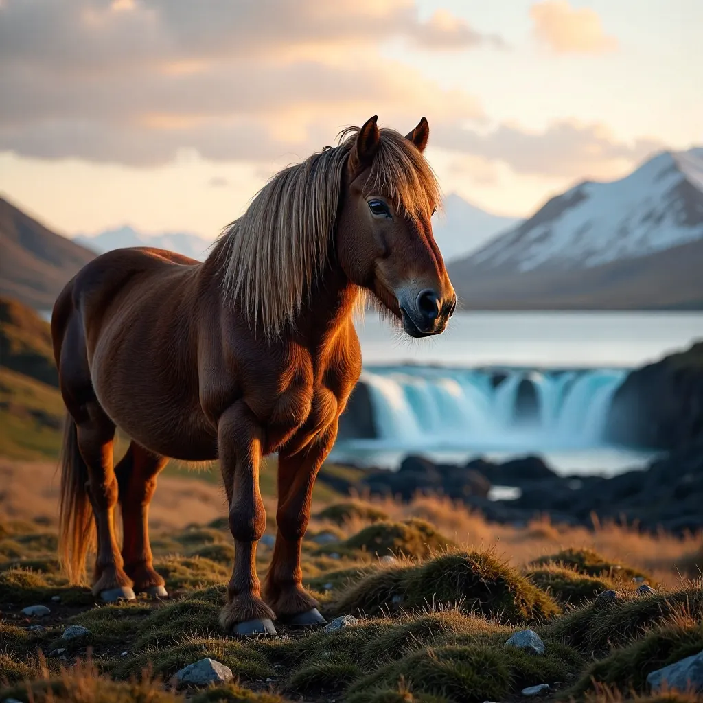 Serene Icelandic Horse in a Quiet Landscape