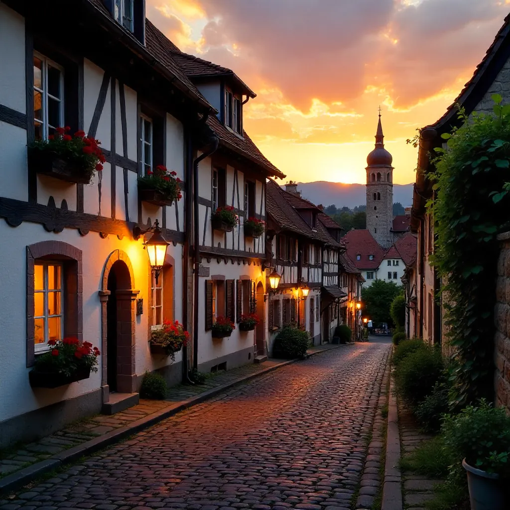 Sunset in Rothenburg ob der Tauber: Medieval Charm