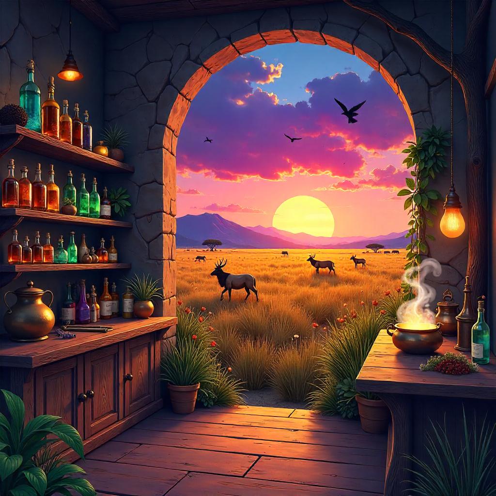 Savanna Potion Shop in Digital Light