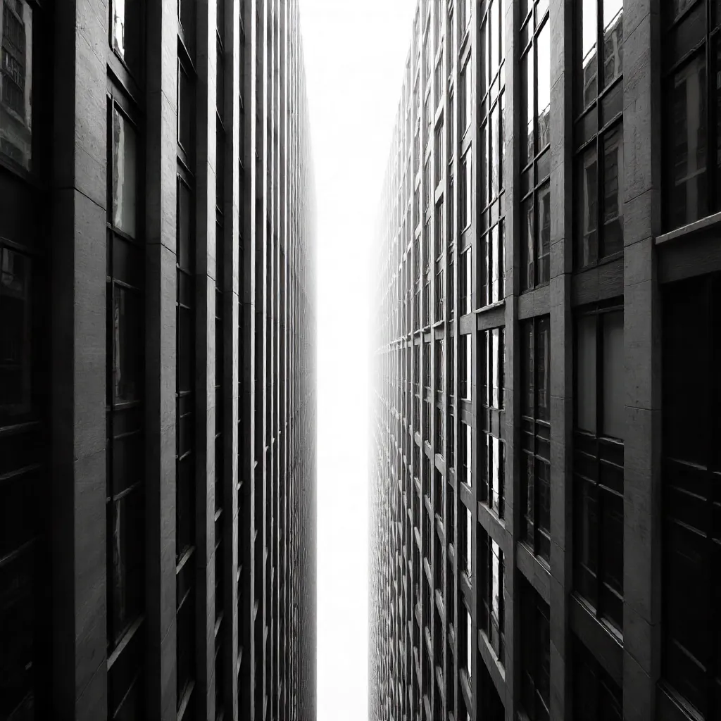 Monochrome Modern Architecture: Vertical Lines