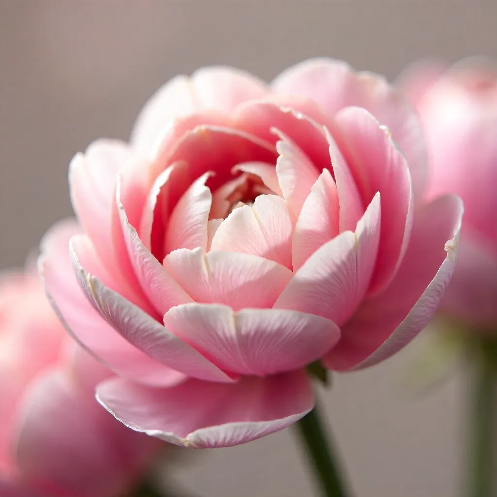 Macro Close-Up: Delicate Pink Ranunculus Petals