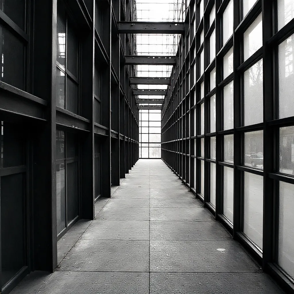 Monochrome Grid: A Striking Modern Architectural Photo