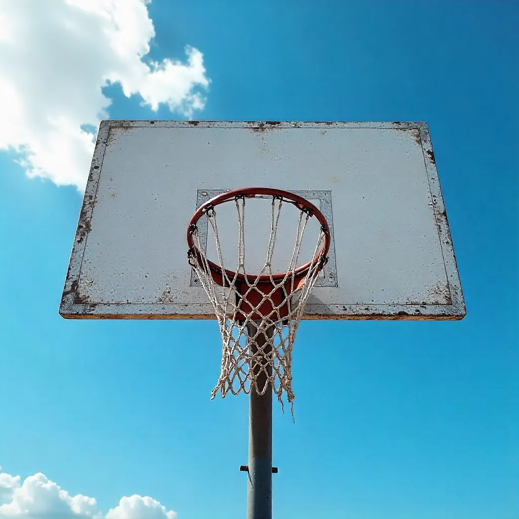 Basketball Hoop Against Clear Daylight Sky