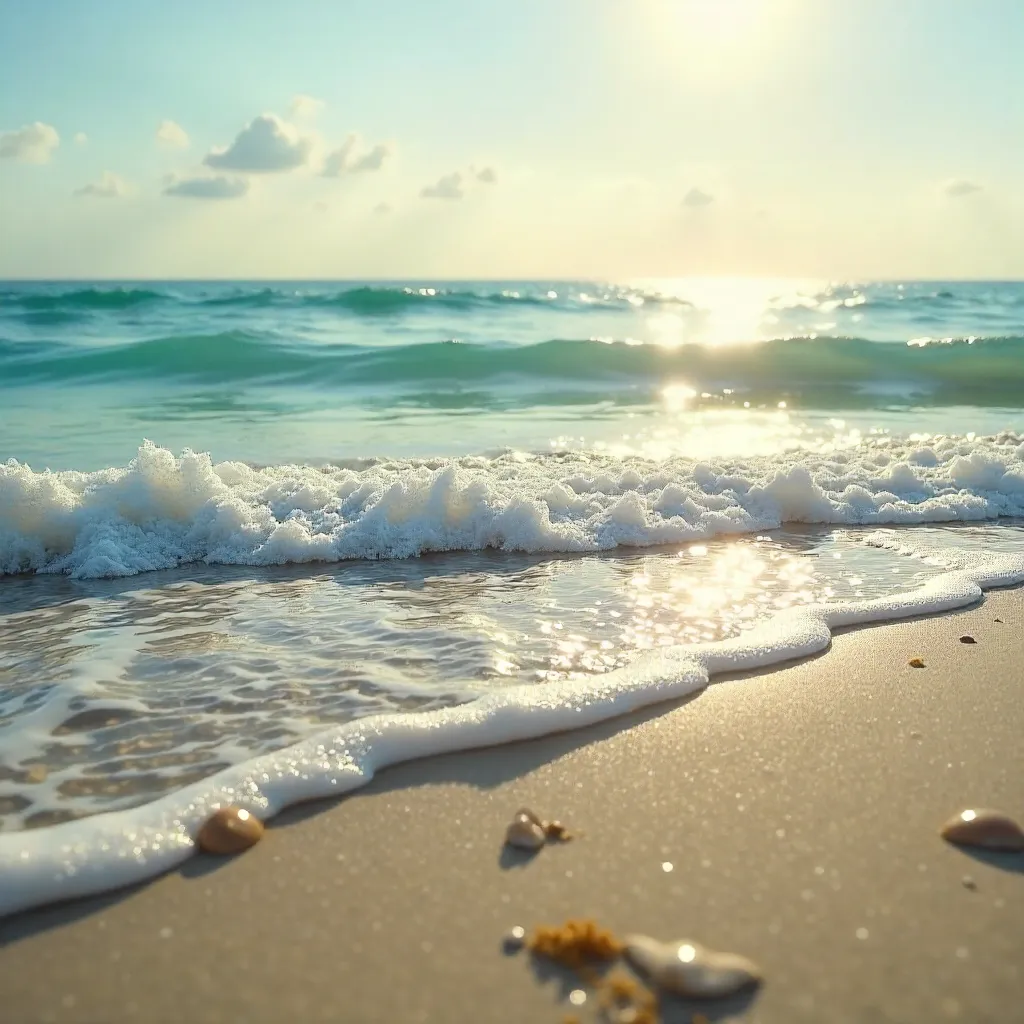 Golden Hour Ocean: Peaceful Seabed View