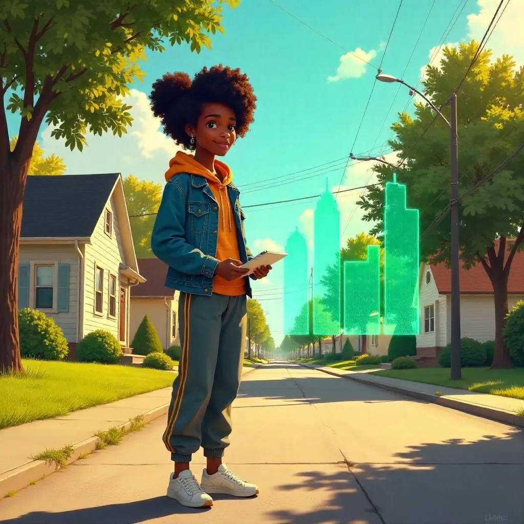 Suburban Concept Art: Young Black Woman