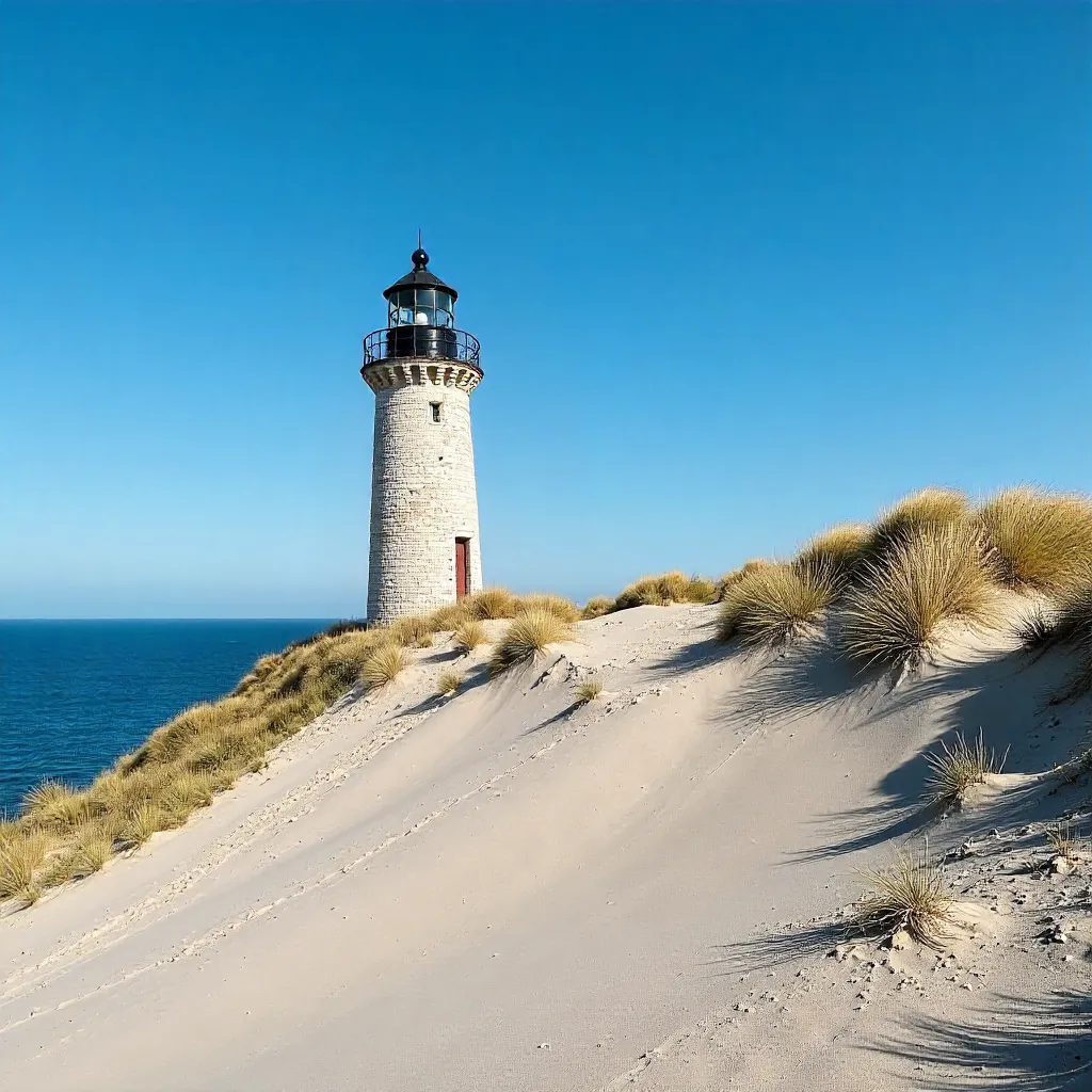 Solitary Rubjerg Knude Lighthouse on Denmark's Windy Coast