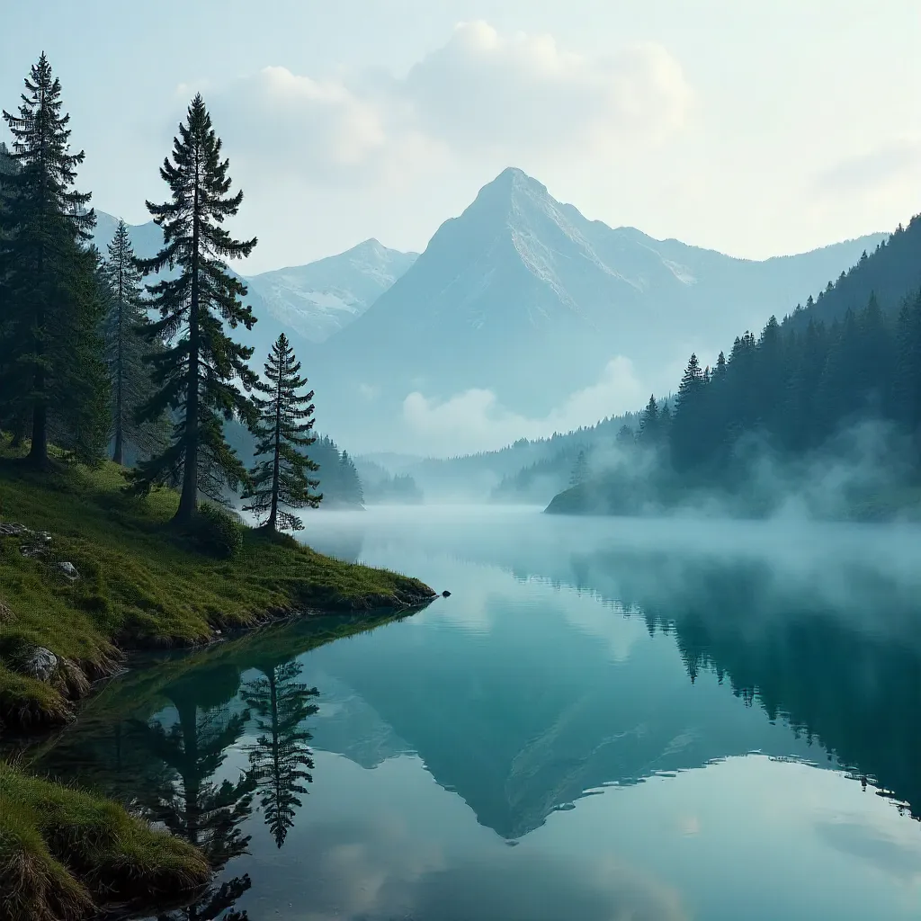 Misty Slovak Forested Peaks at Dawn