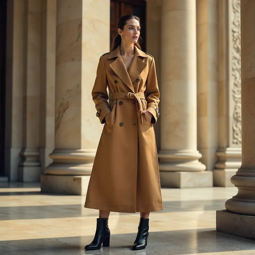 Trench Coat Elegance by Historic Architecture