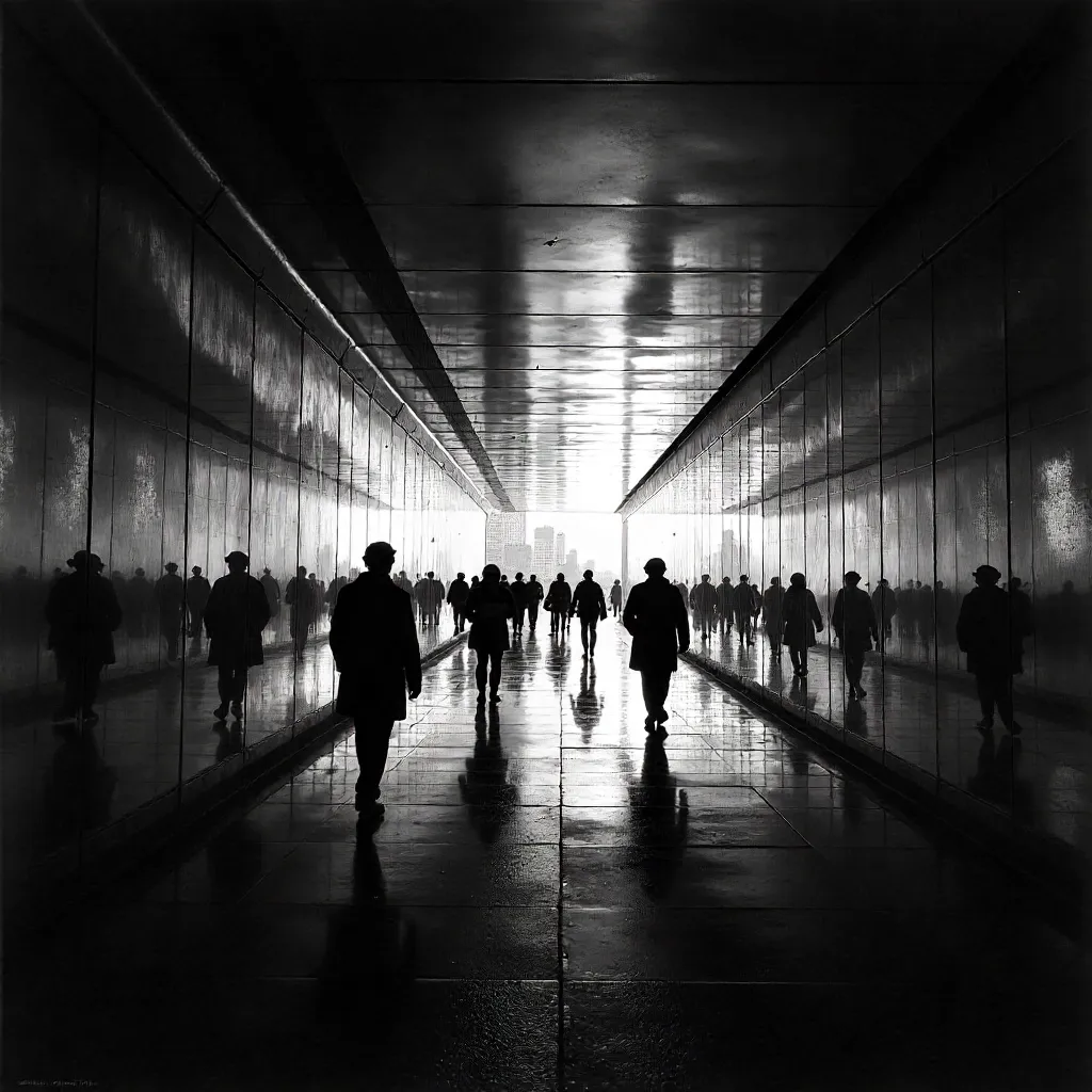 Urban Echoes in a Mirrored City Tunnel