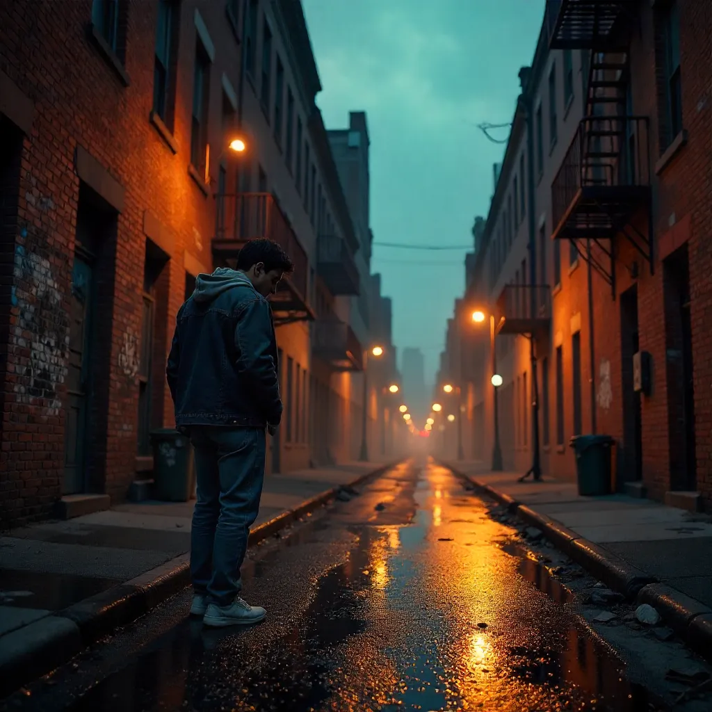 Dusk Walk by Abandoned City Blocks