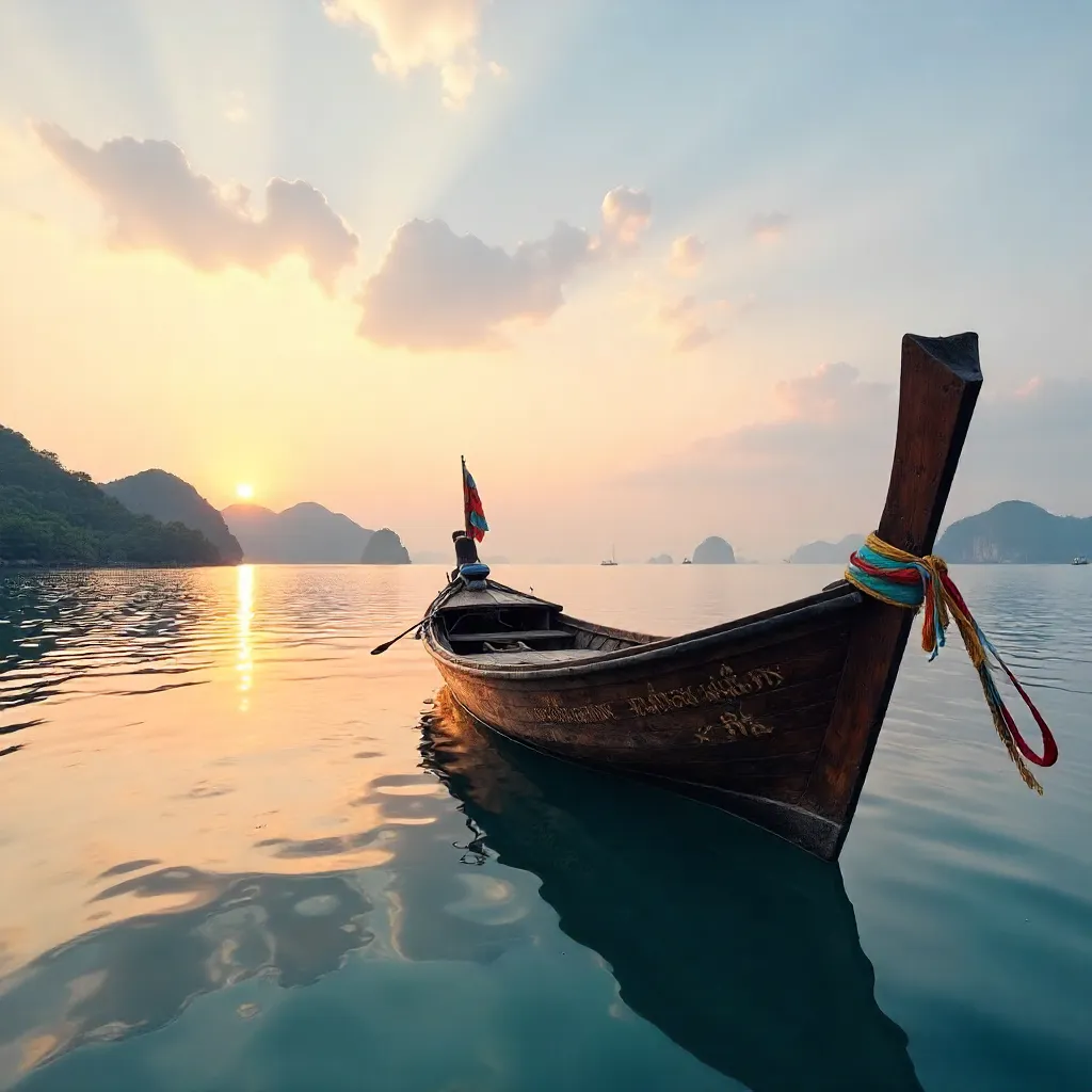 Serene Jukung at Sunrise: Indonesian Sea Adventure