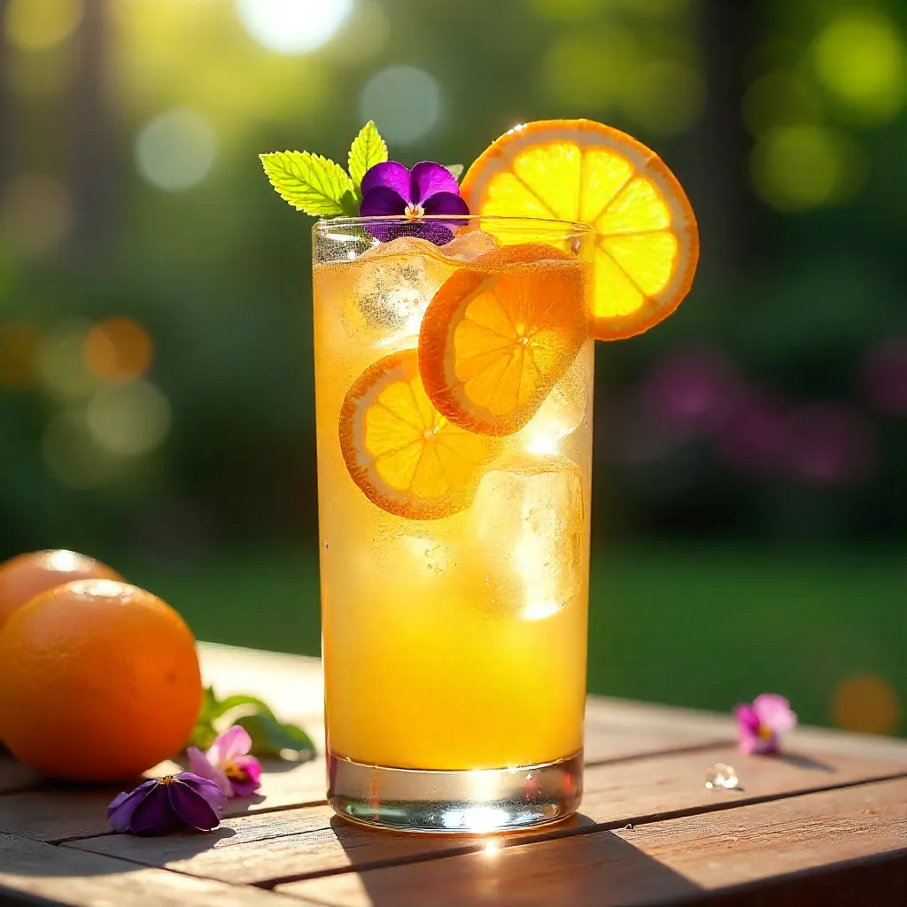 Citrus Summer Sparkler with Edible Flowers