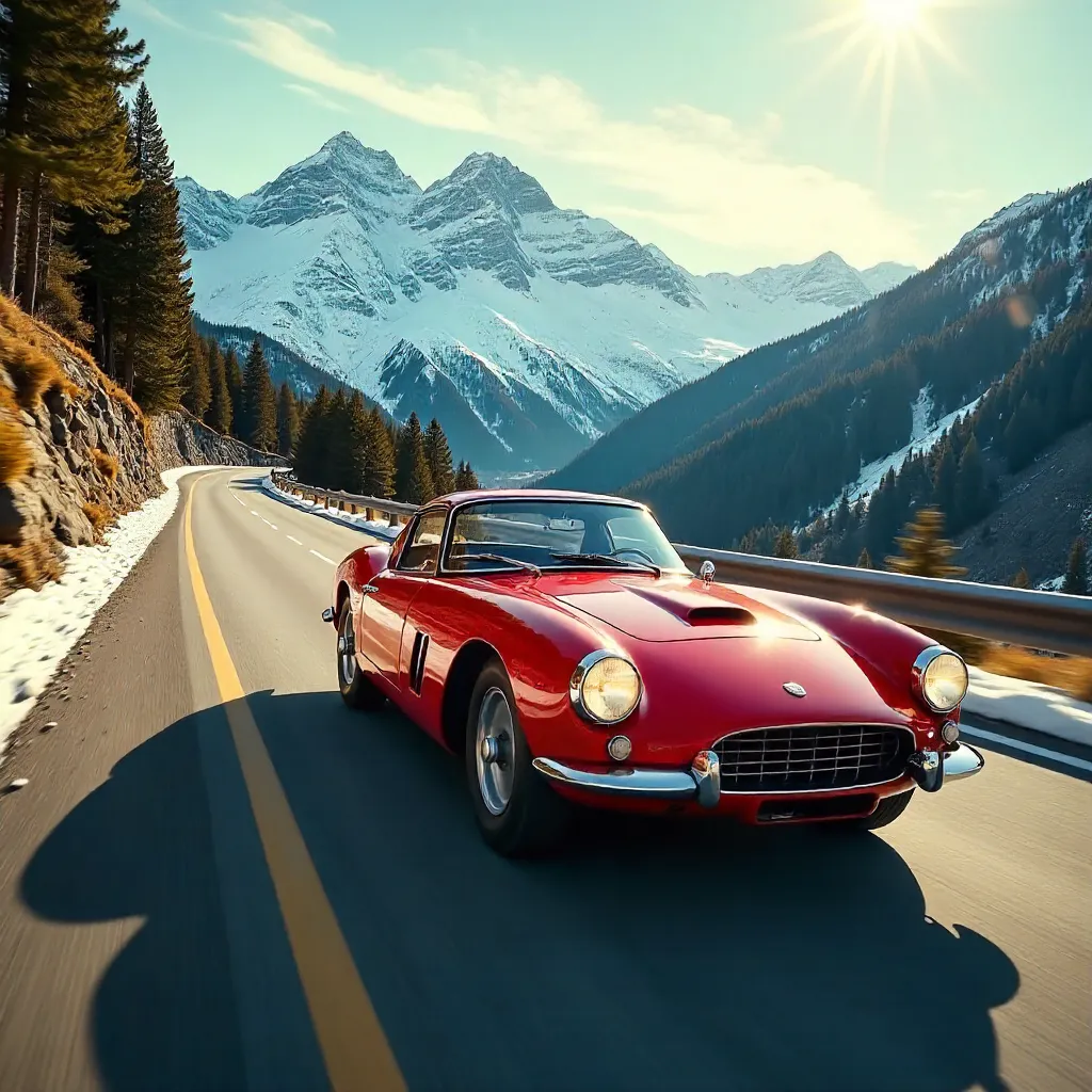 Alpine Adventure: Vintage Sports Car