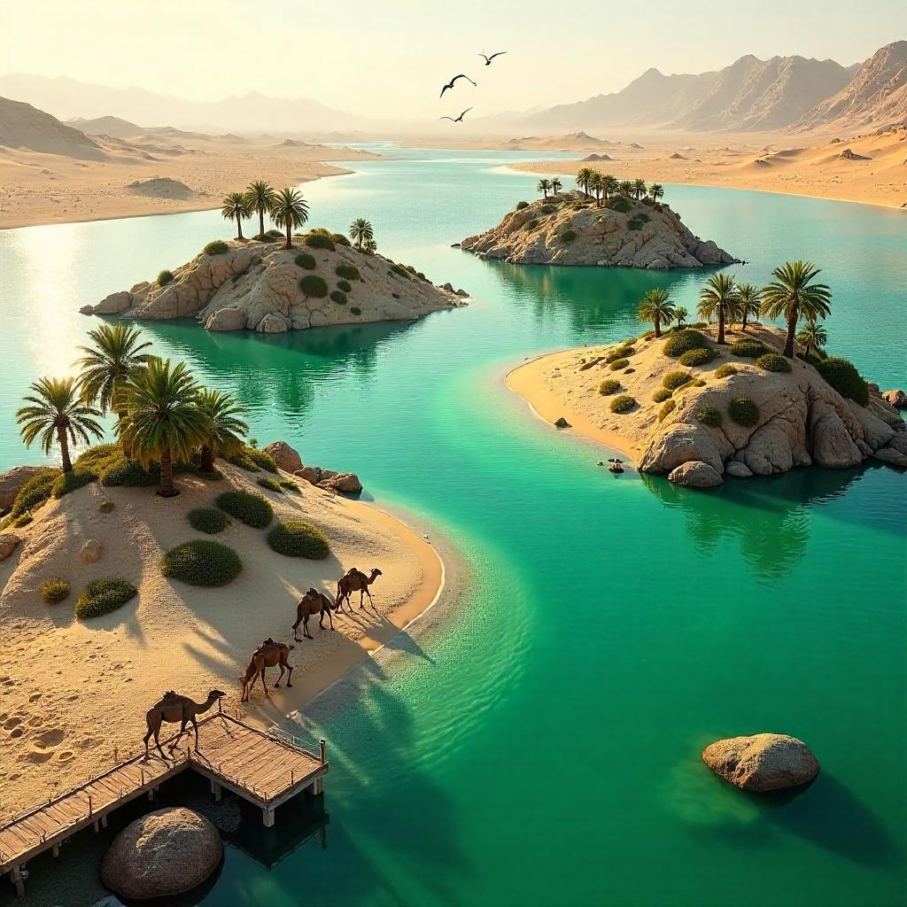 Photorealistic Archipelago in a Desert Oasis