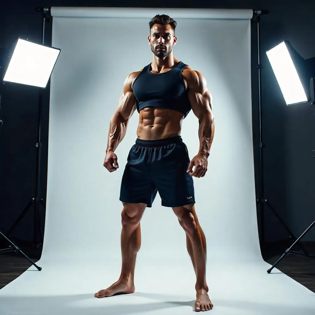 Studio Portrait of an Athletic White Man (Digital Art)