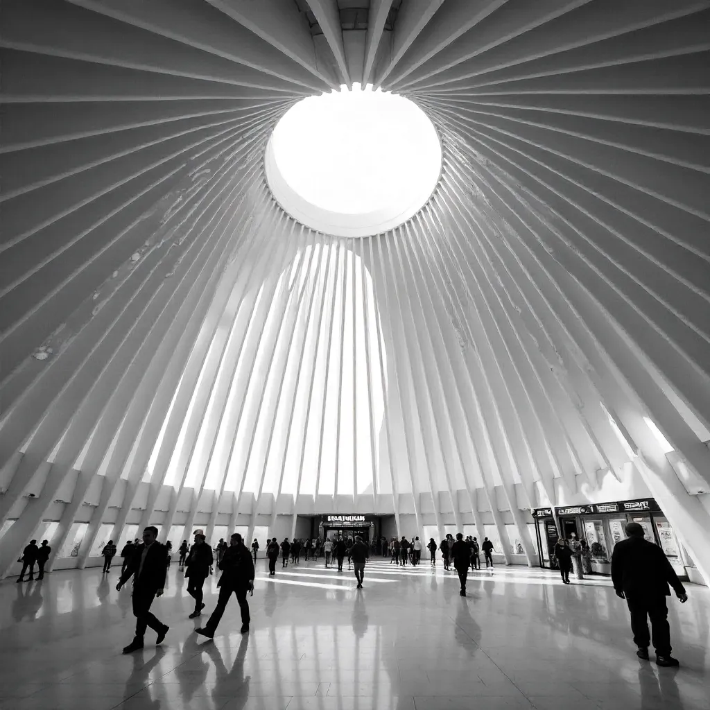 Monochrome Oculus Interior, NYC Architecture