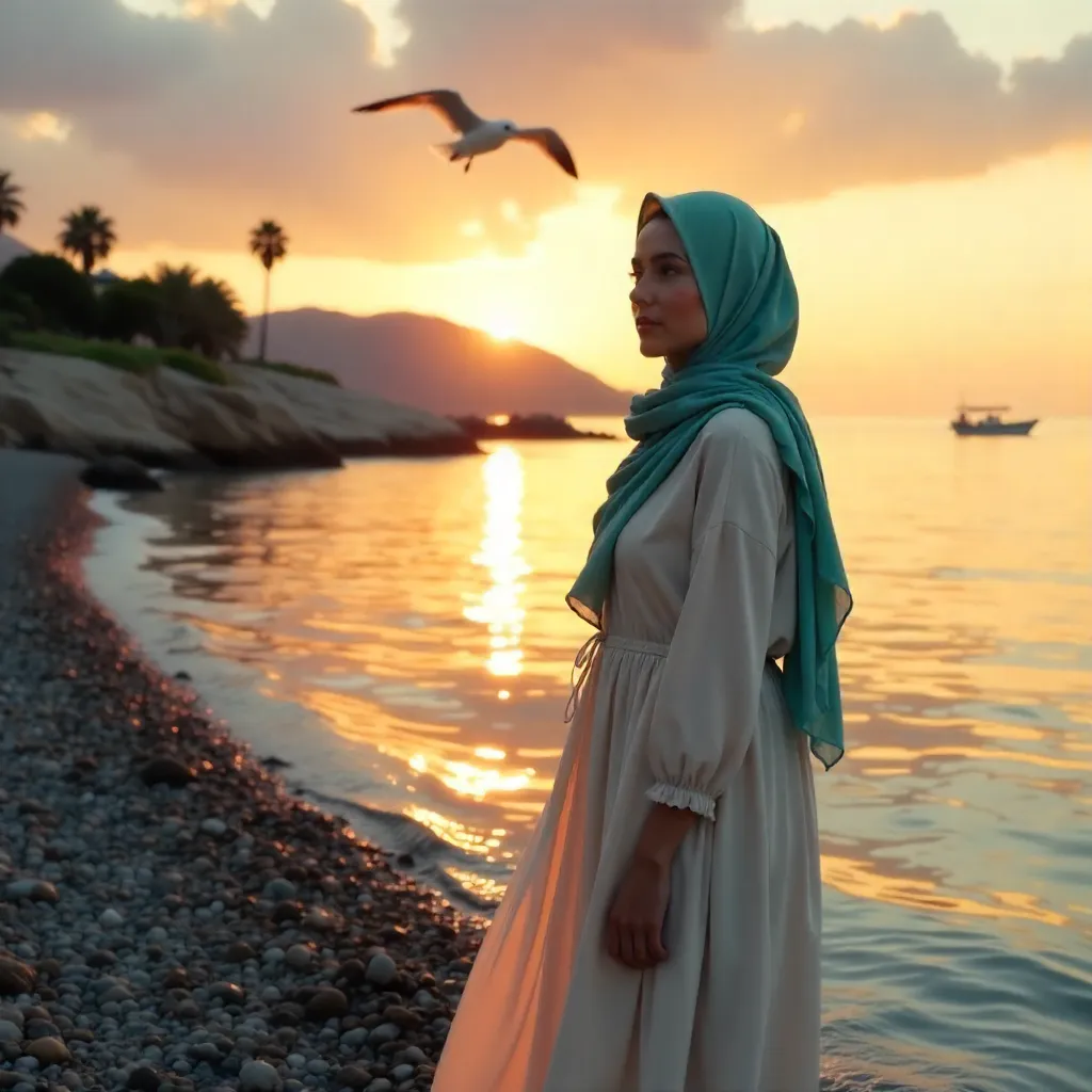 Sunset Portrait by the Sea in Antalya, Türkiye