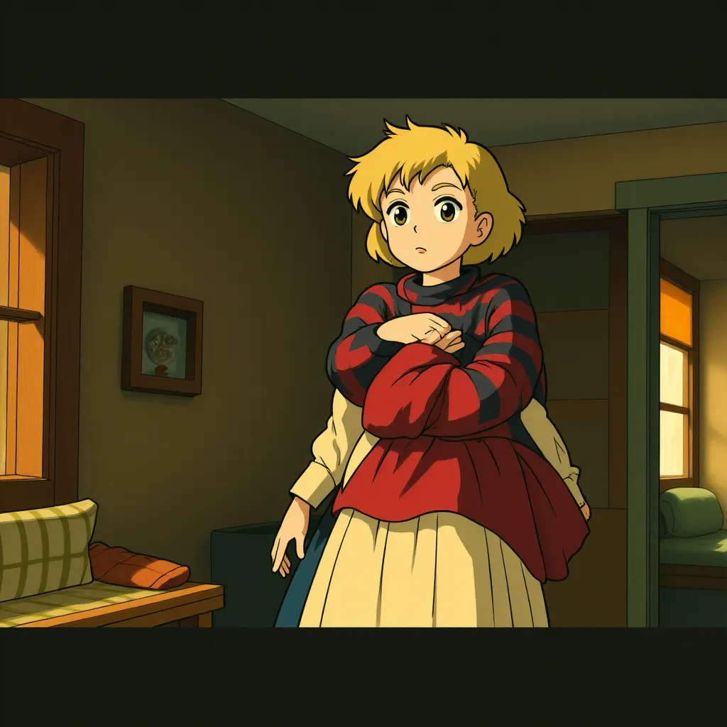 Matilda Firth and Julia Garner in Wolf Man (2025) - Ghibli style
